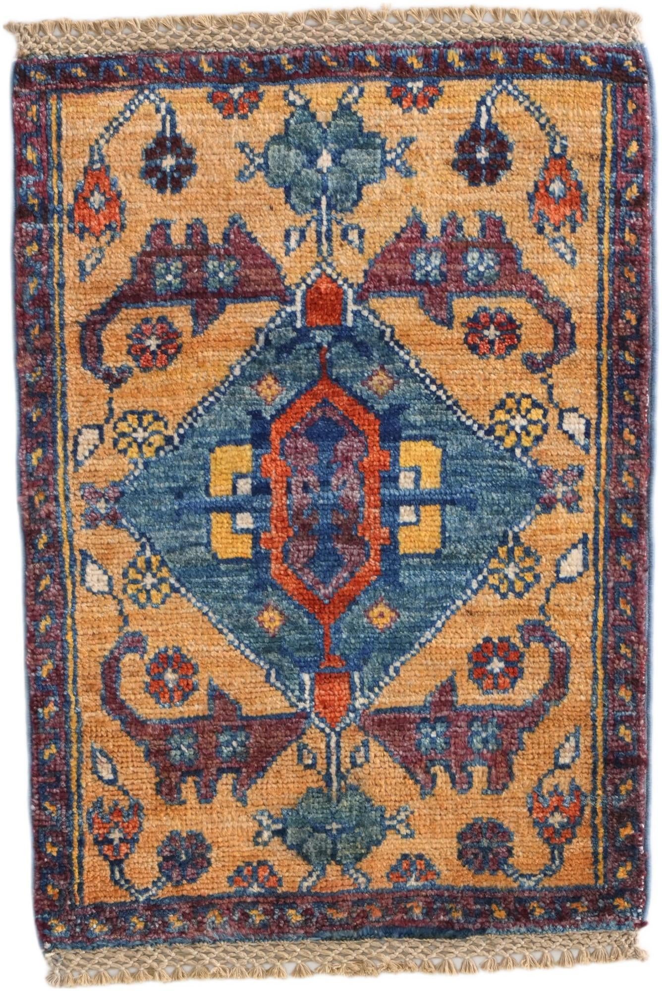 1' 4 x 2' Hand Knotted Ziegler Rug