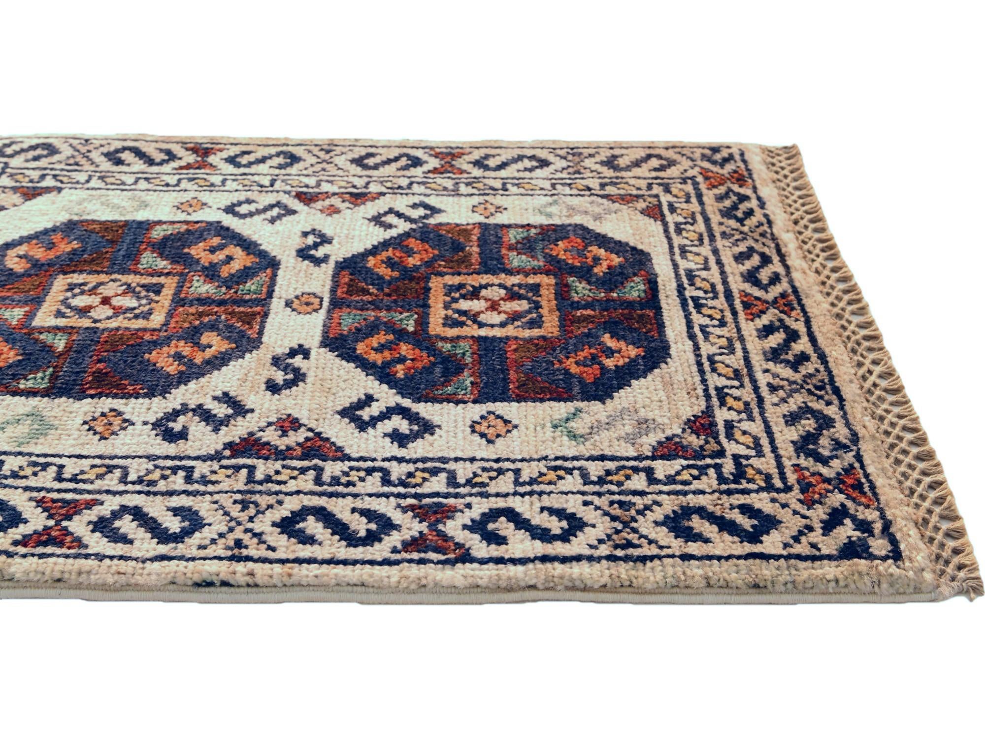 1' 4 x 2' Hand Knotted Ziegler Rug