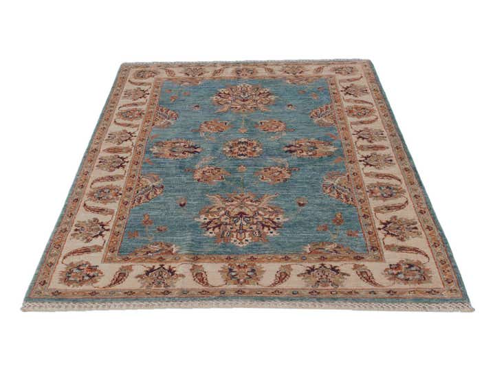 3' 4 x 4' 10 Hand Knotted Ziegler Rug
