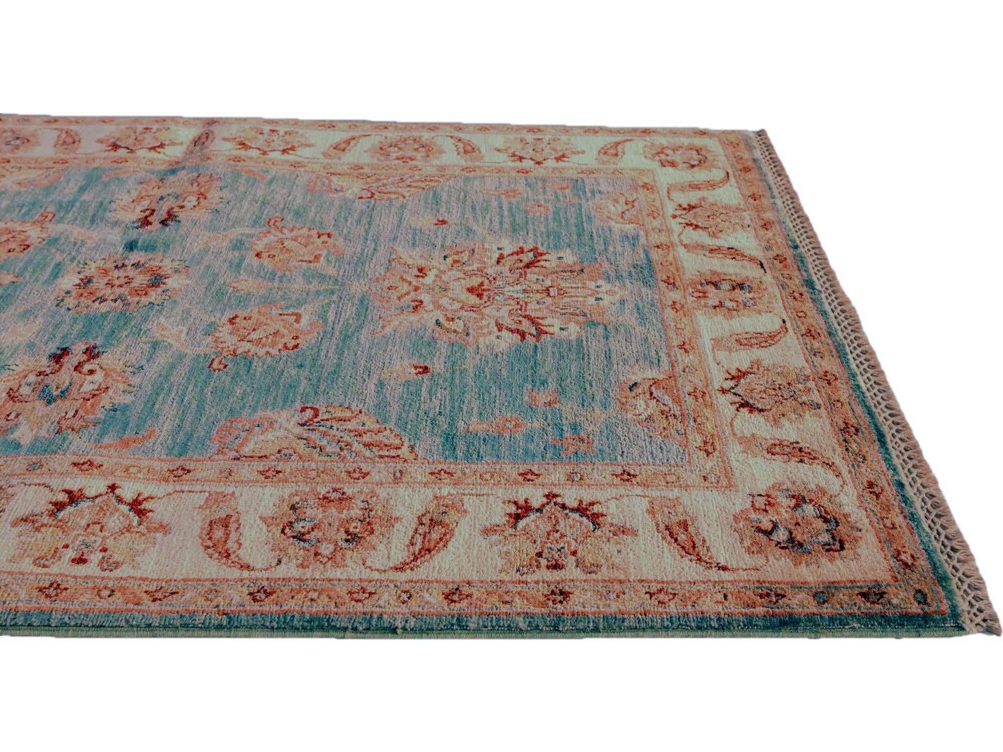3' 4 x 4' 10 Hand Knotted Ziegler Rug