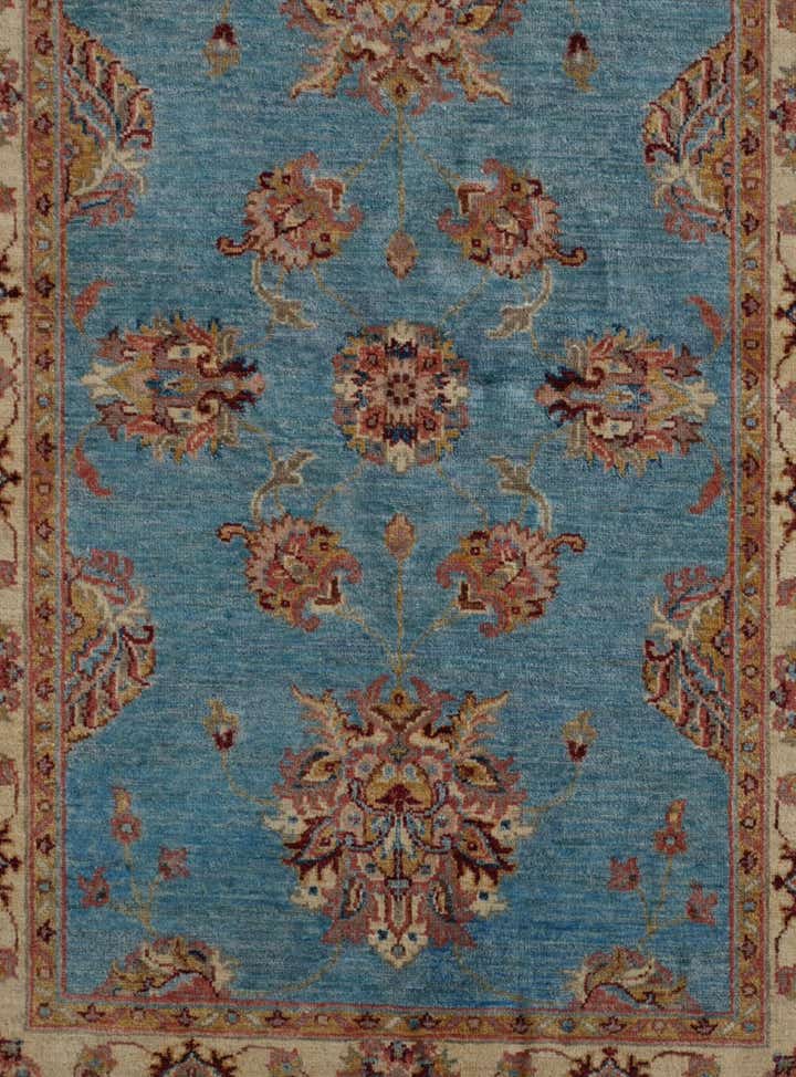 3' 4 x 4' 10 Hand Knotted Ziegler Rug