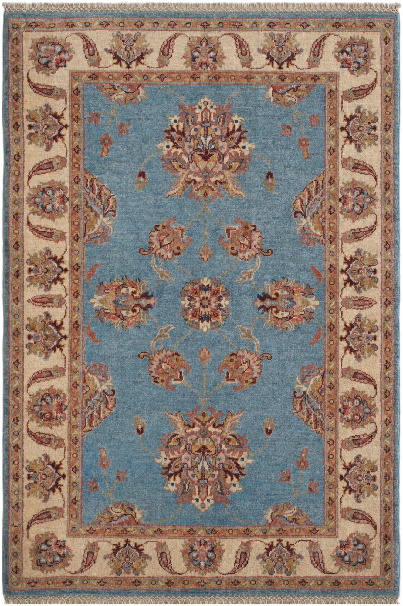 3' 4 x 4' 10 Hand Knotted Ziegler Rug