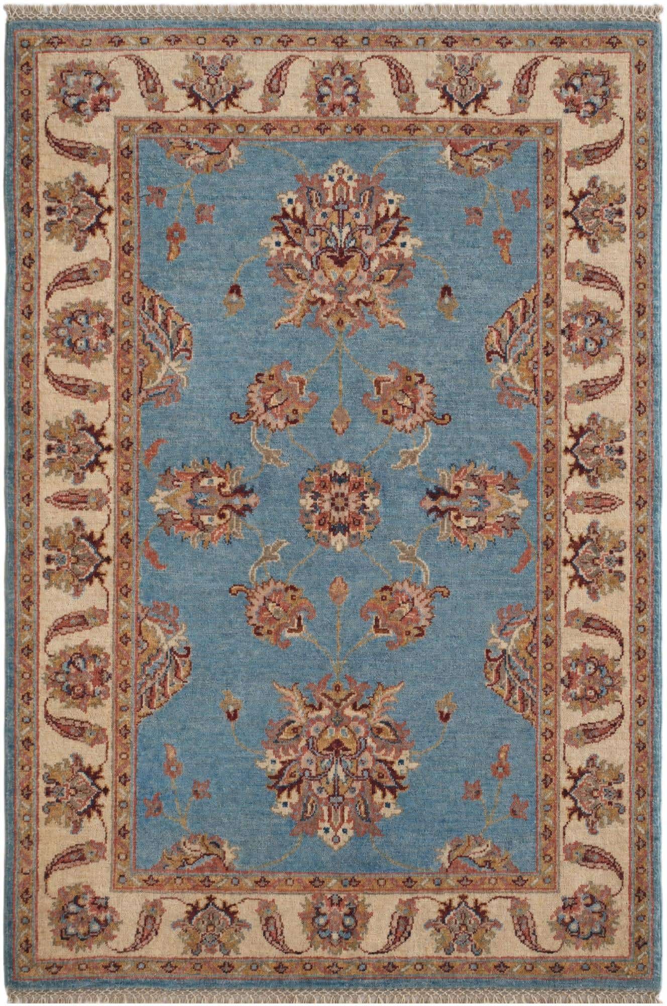 3' 4 x 4' 10 Hand Knotted Ziegler Rug