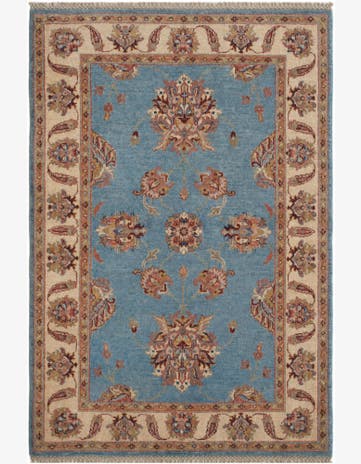 3' 4 x 4' 10 Hand Knotted Ziegler Rug