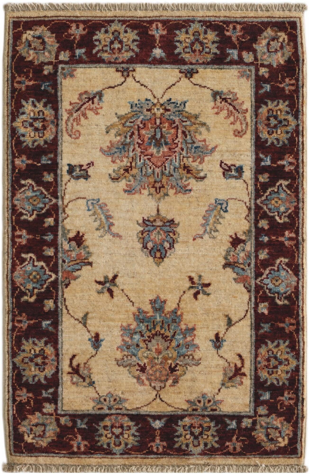 1' 11 x 3' Hand Knotted Ziegler Rug