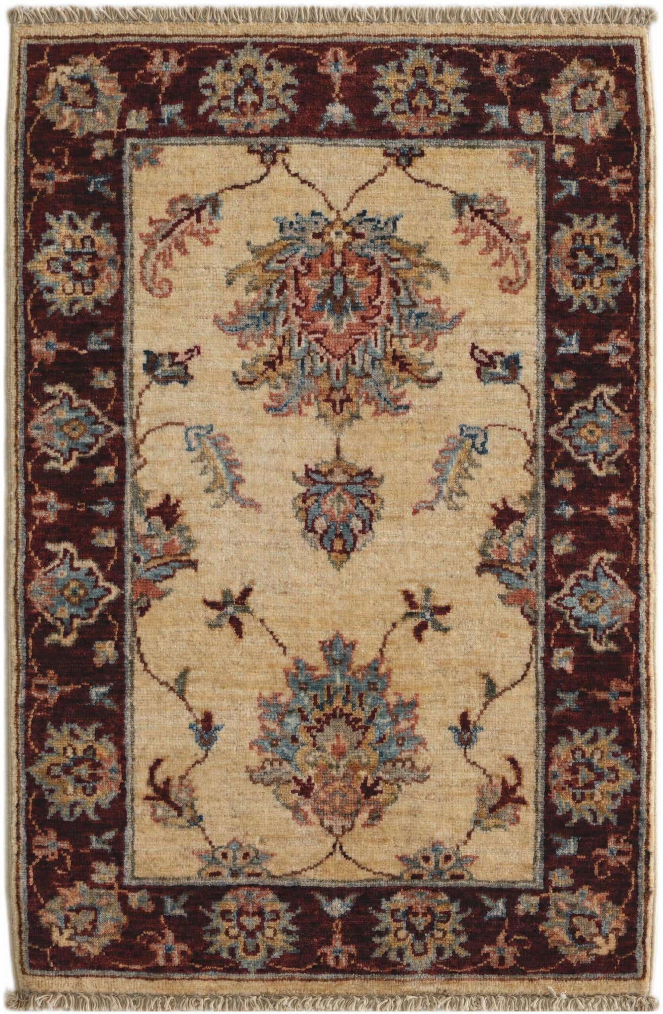 1' 11 x 3' Hand Knotted Ziegler Rug