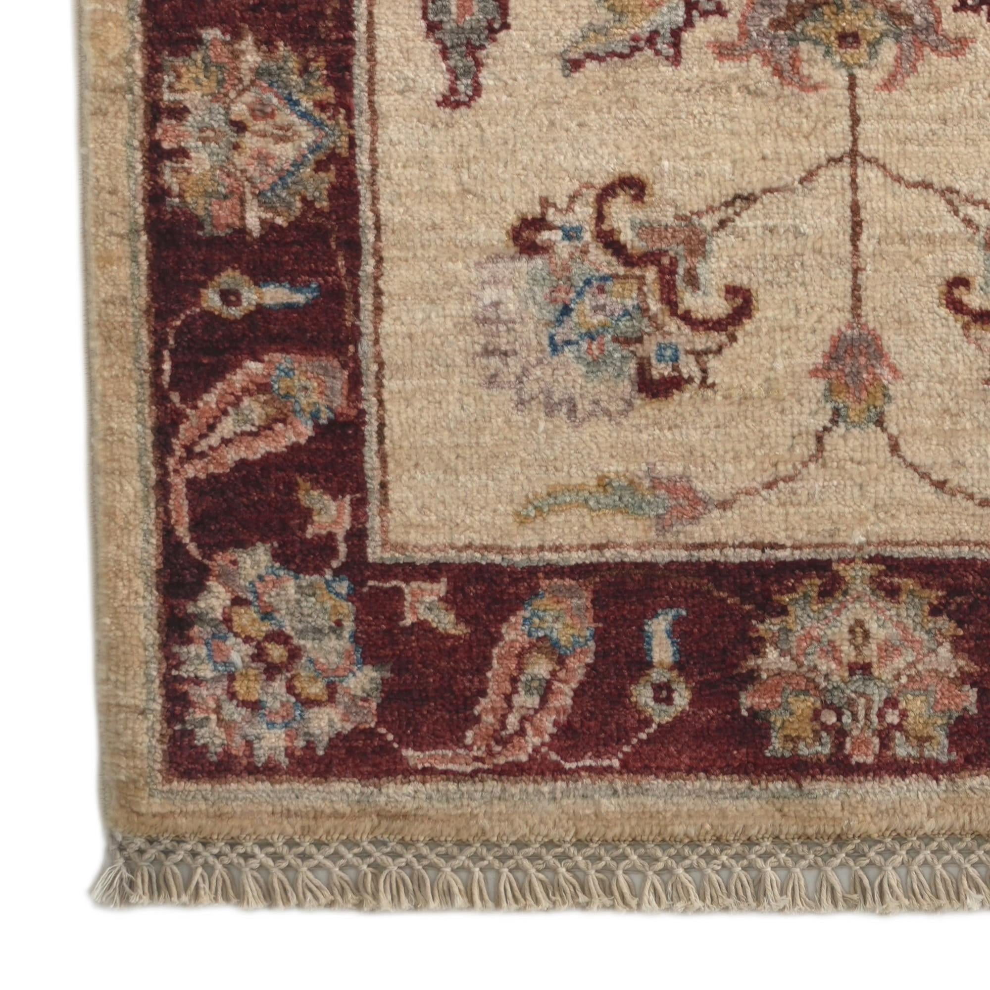 2' 1 x 3' Hand Knotted Ziegler Rug