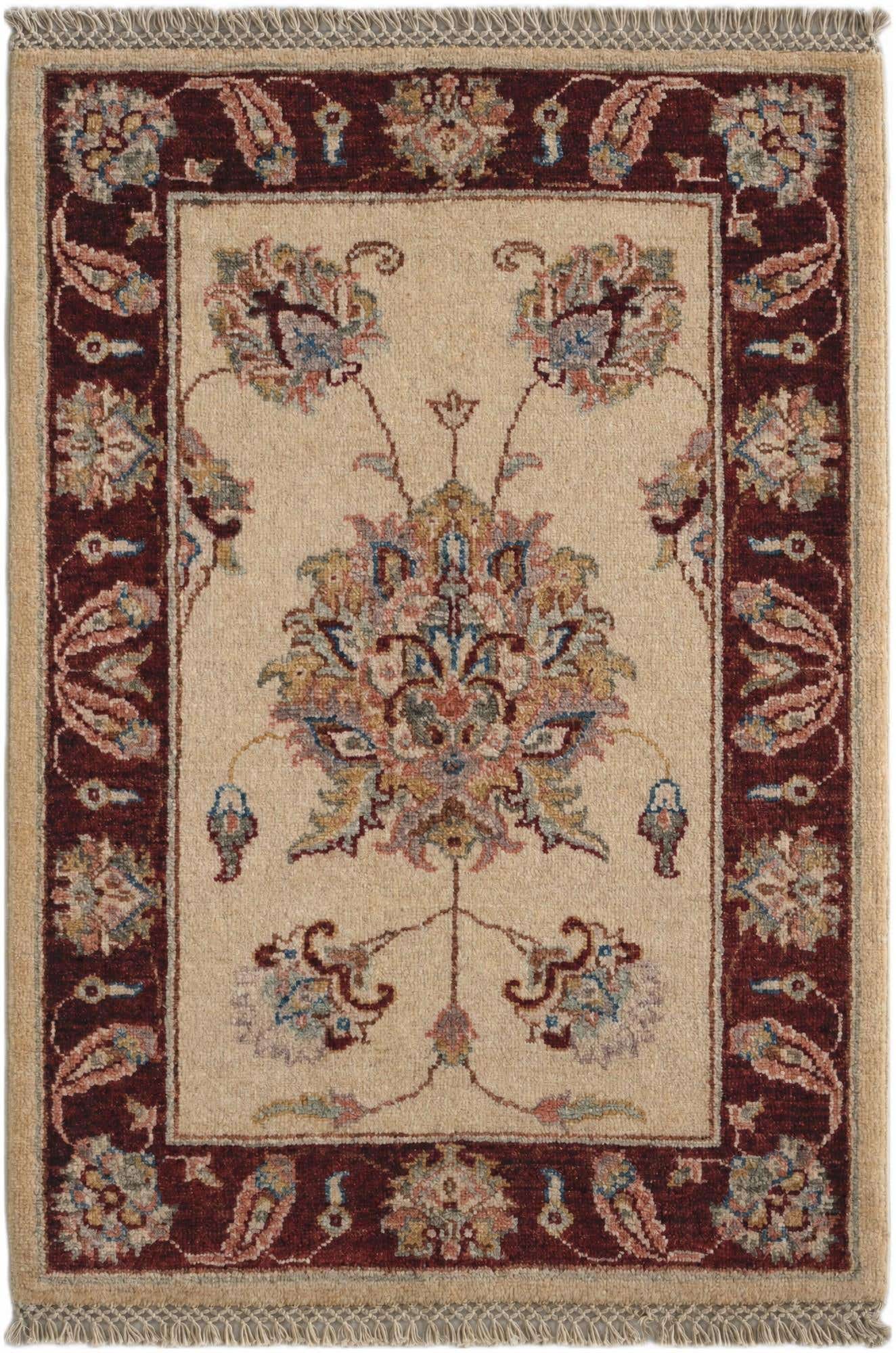 2' 1 x 3' Hand Knotted Ziegler Rug