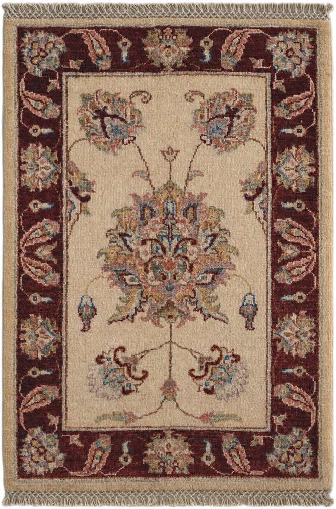 2' 1 x 3' Hand Knotted Ziegler Rug