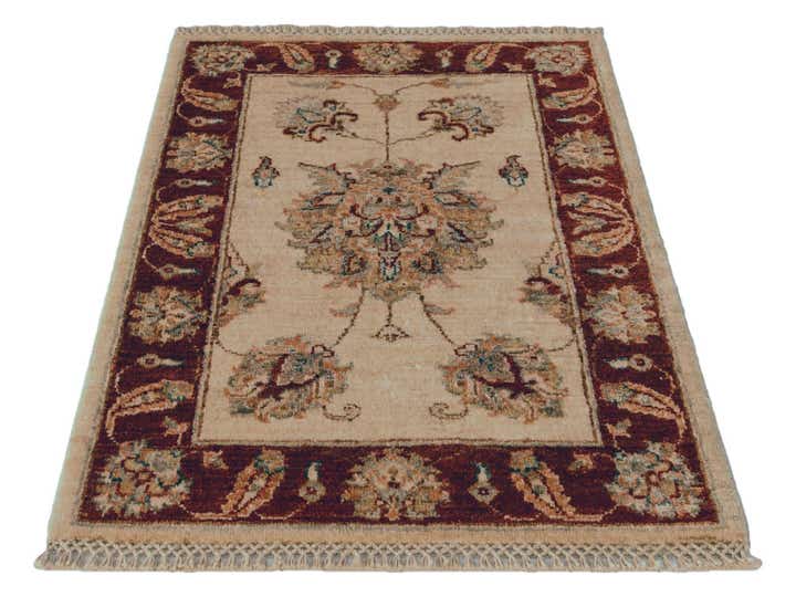 2' 1 x 3' Hand Knotted Ziegler Rug