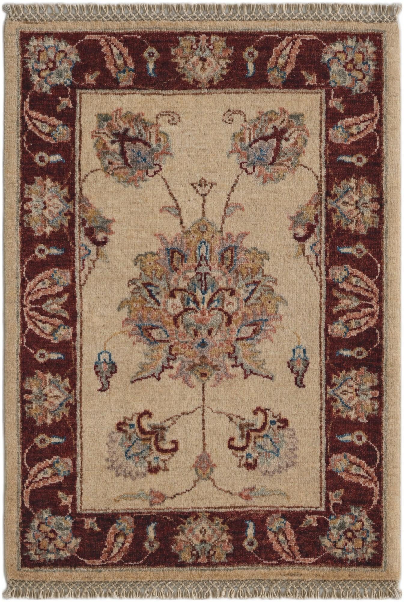 2' 1 x 3' Hand Knotted Ziegler Rug