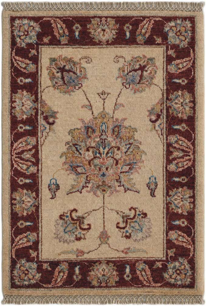 2' 1 x 3' Hand Knotted Ziegler Rug