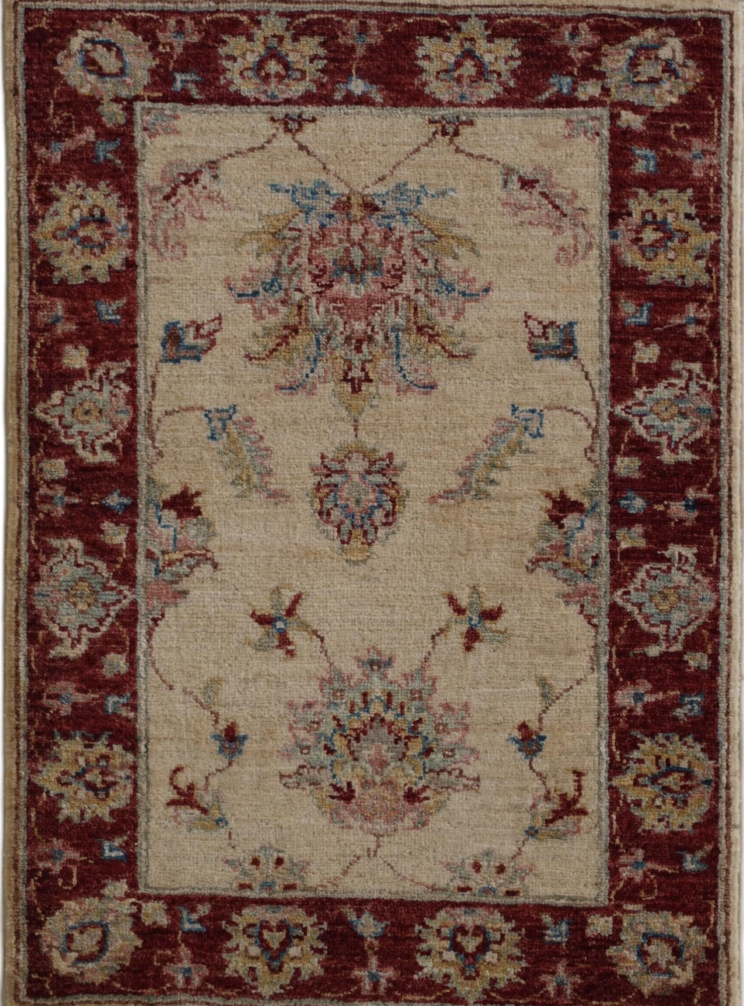 2' 1 x 3' Hand Knotted Ziegler Rug