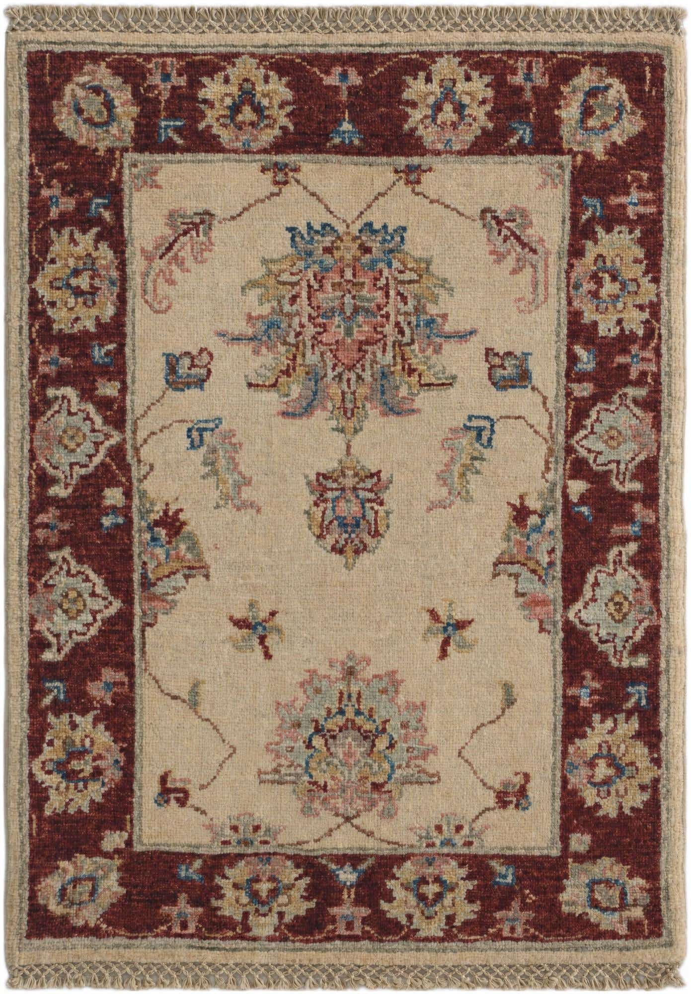 2' 2 x 3' Hand Knotted Ziegler Rug