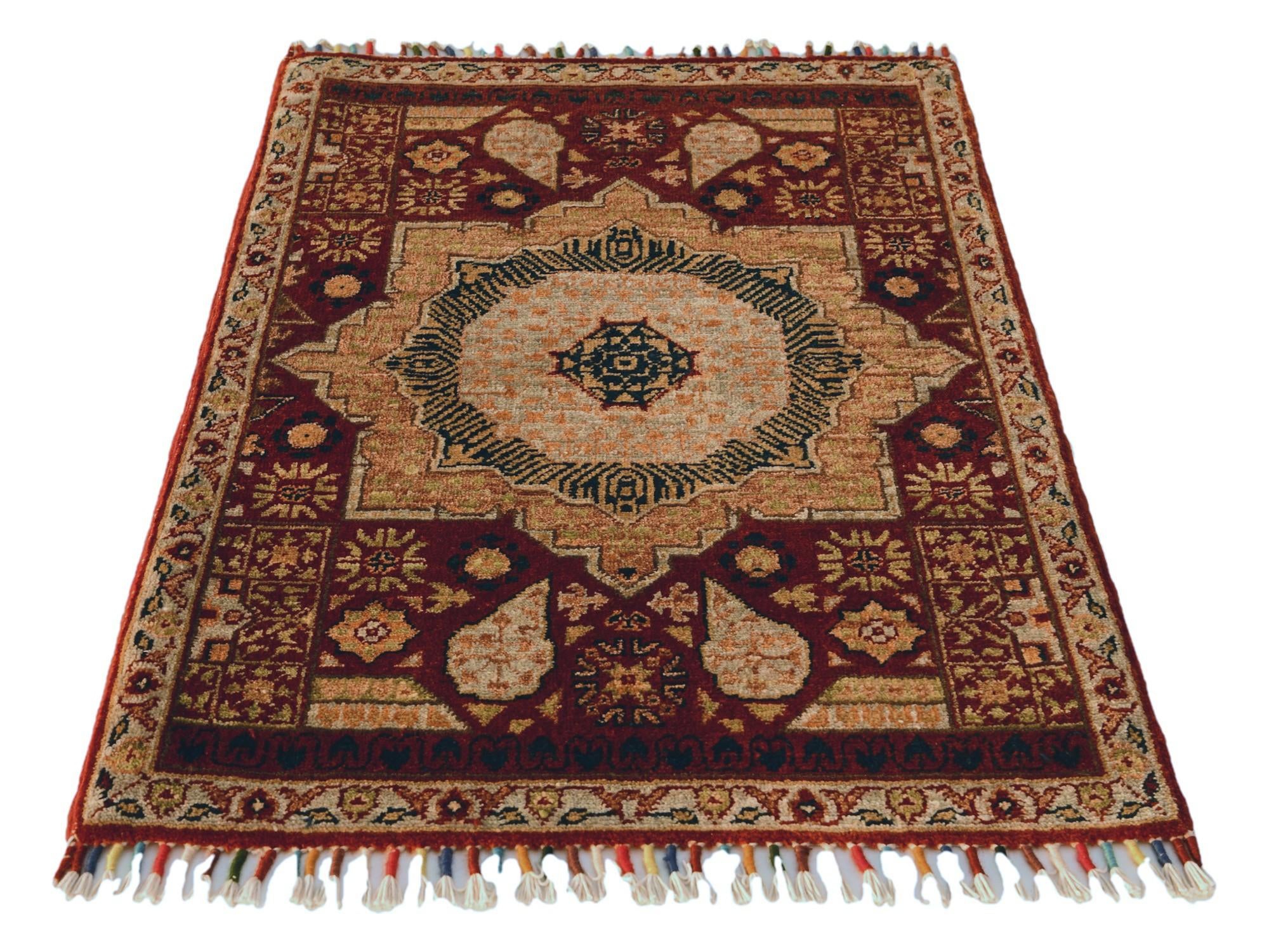 2' 1 x 3' Hand Knotted Ziegler Rug