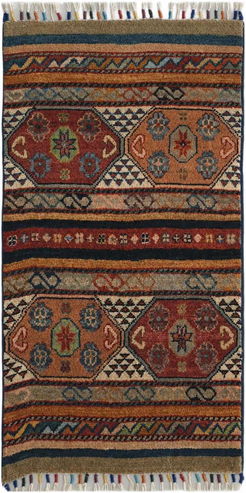 1' 9 x 3' 3 Hand Knotted Ziegler Rug