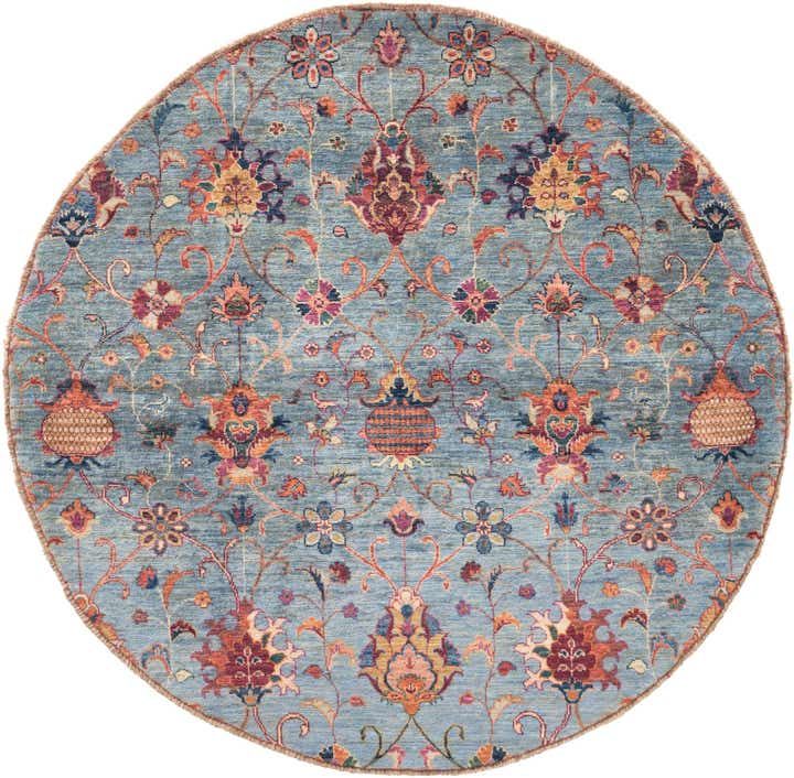 5' 1 x 5' 2 Hand Knotted Ariana Ziegler Round Rug