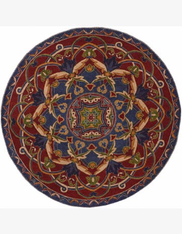 8' 1 x 8' 1 Hand Knotted Kazak Round Rug