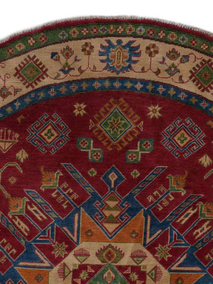 8' 1 x 8' 1 Hand Knotted Kazak Round Rug