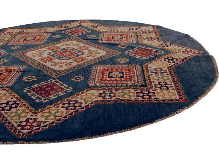 6' 6 x 6' 6 Hand Knotted Kazak Round Rug