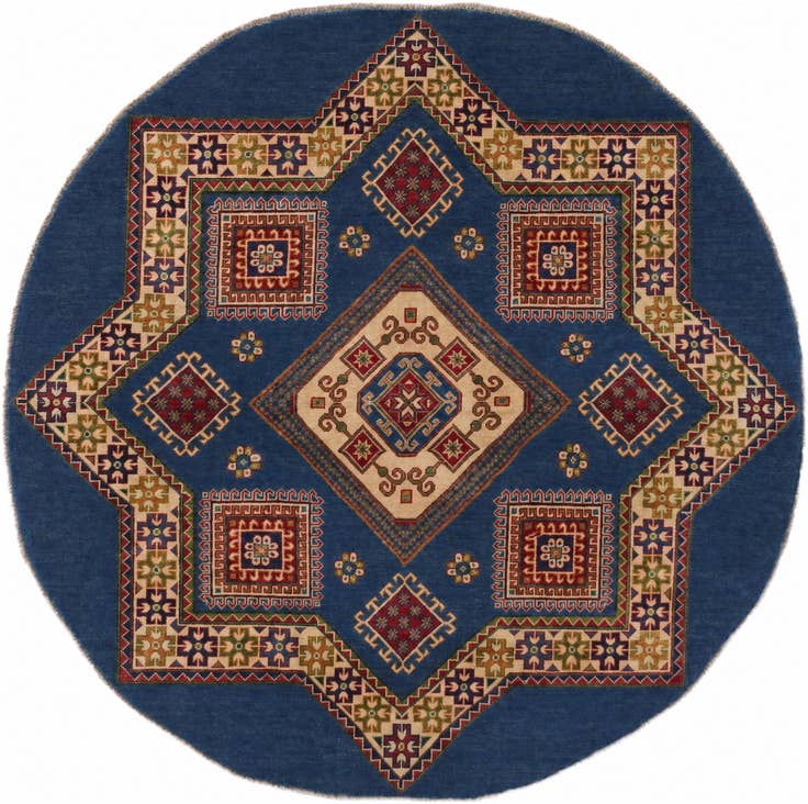Detail image of 6' 6 x 6' 6 Hand Knotted Kazak Round Rug