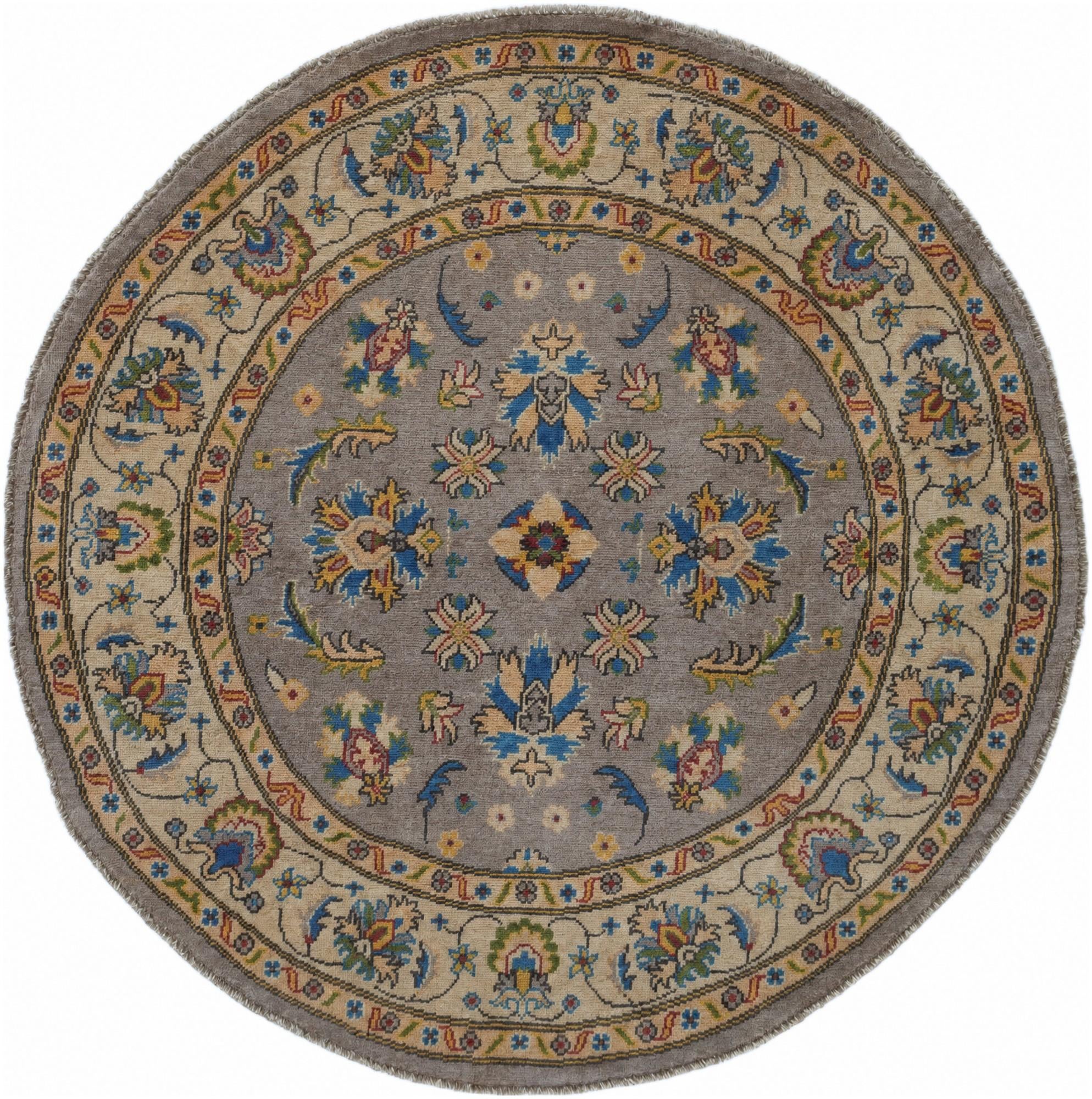 5' 1 x 5' 1 Hand Knotted Kazak Round Rug