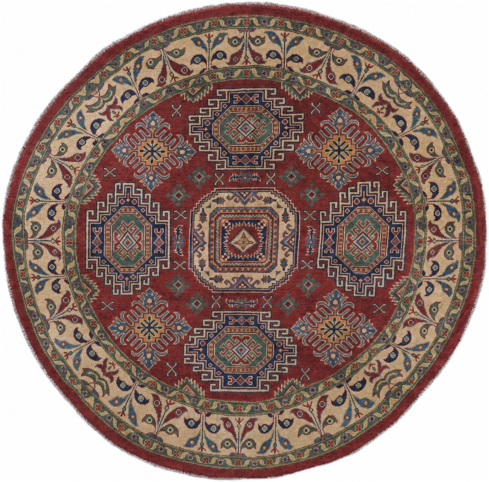 6' 6 x 6' 7 Hand Knotted Kazak Round Rug