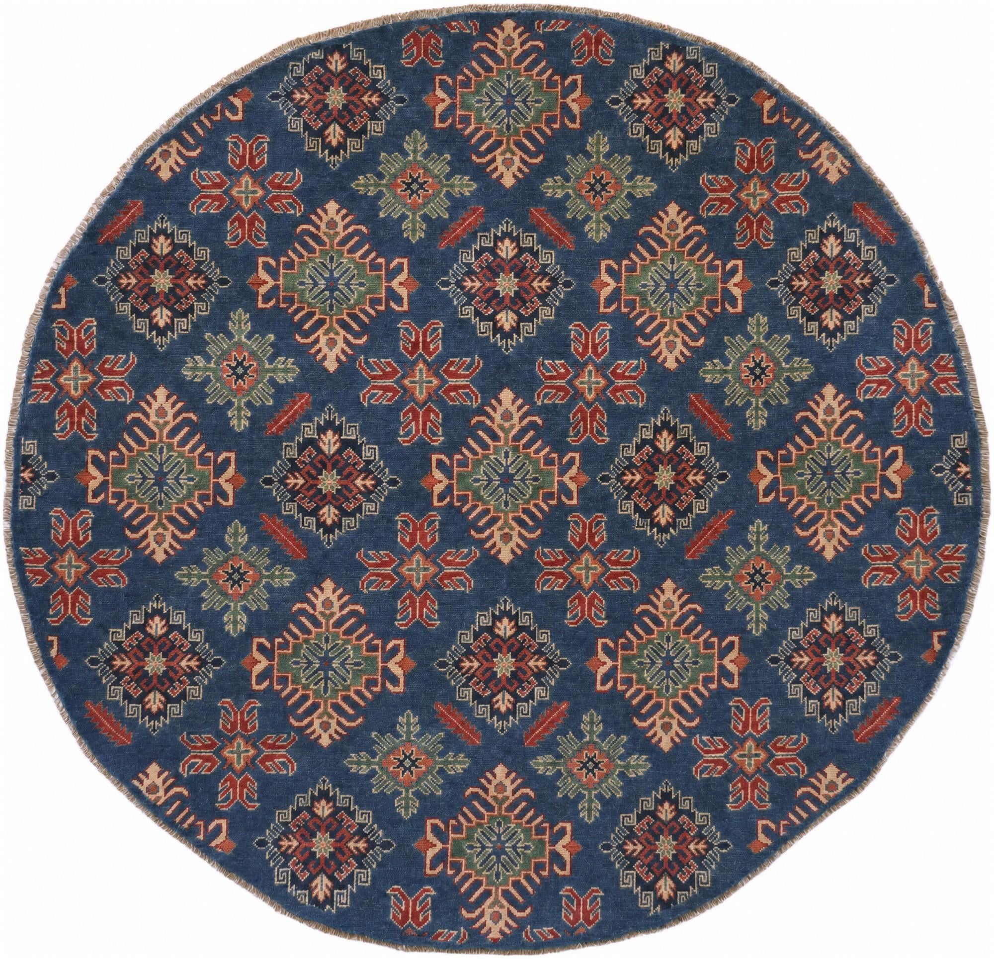 6' 4 x 6' 7 Hand Knotted Kazak Round Rug