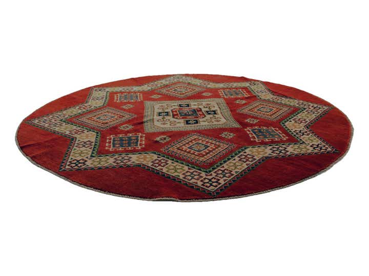 8' 3 x 8' 3 Hand Knotted Kazak Round Rug