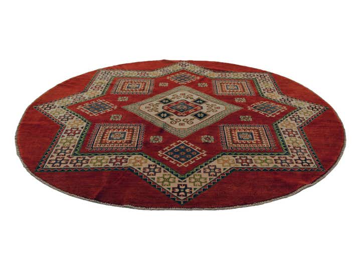 8' 3 x 8' 3 Hand Knotted Kazak Round Rug