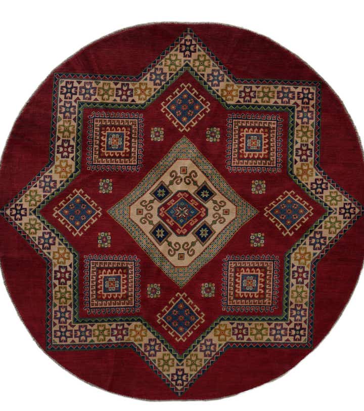 8' 3 x 8' 3 Hand Knotted Kazak Round Rug