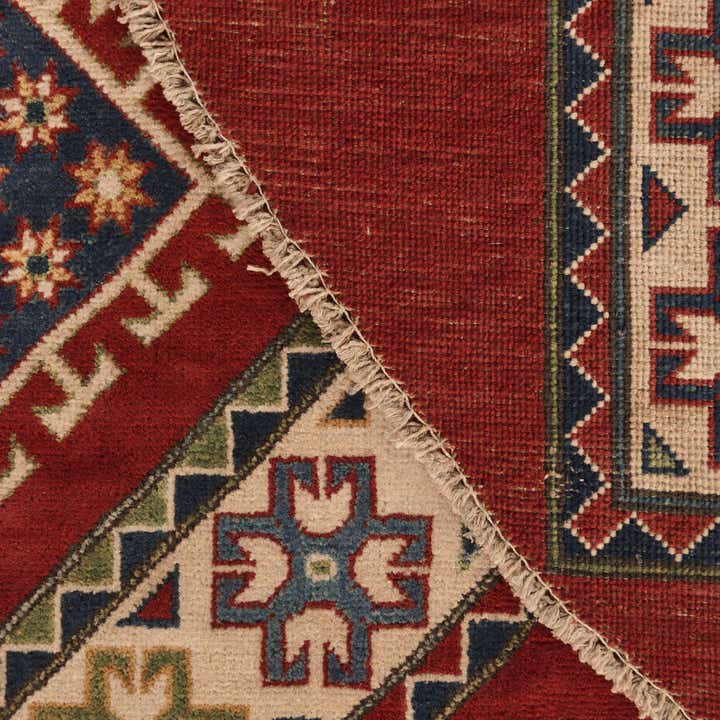 250cm x 250cm Handgeknoopt Kazak Rond Vloerkleed