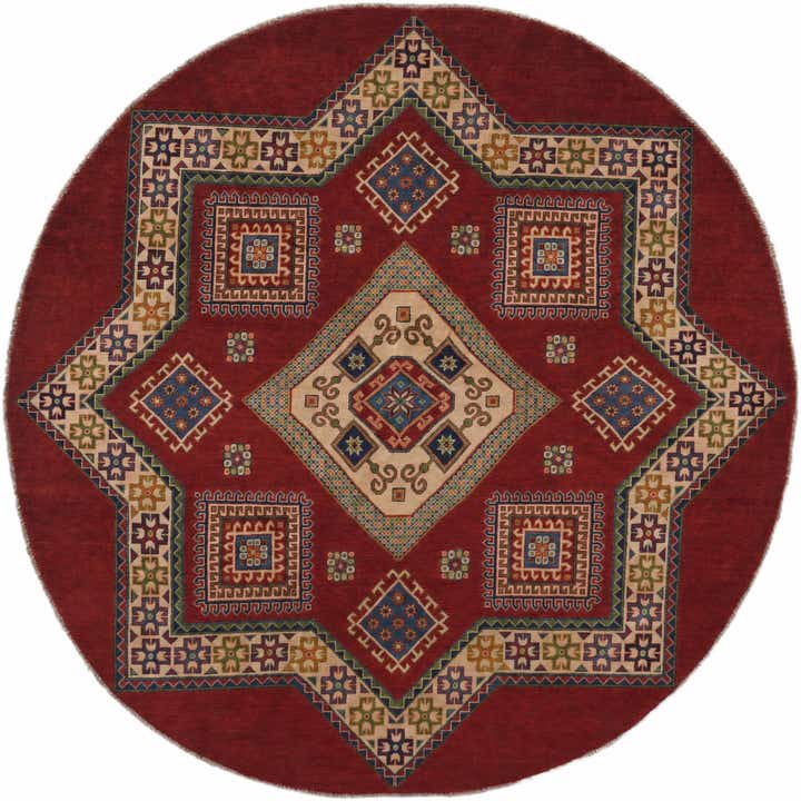 8' 3 x 8' 3 Hand Knotted Kazak Round Rug