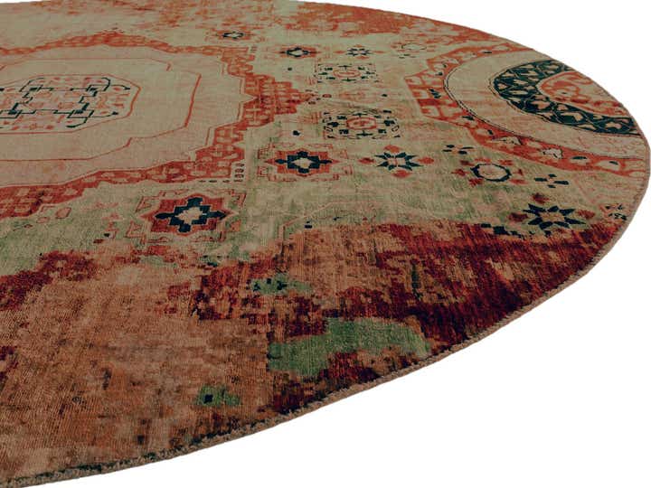 9' 9 x 9' 9 Hand Knotted Mamluk Ziegler Round Rug