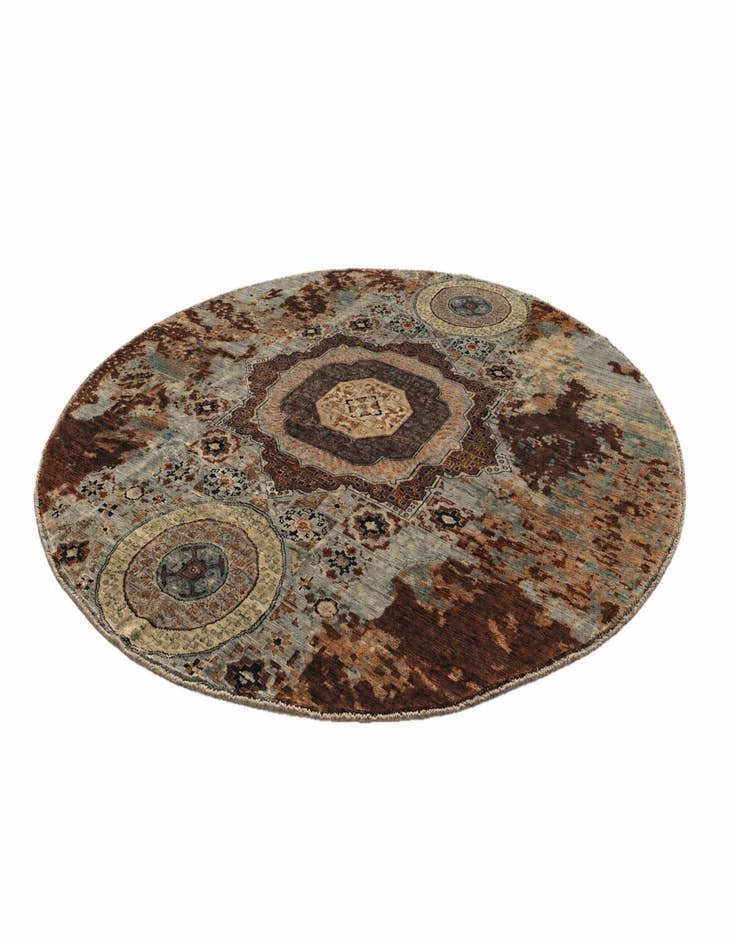 Detail image of 8' 1 x 8' 1 Hand Knotted Mamluk Ziegler Round Rug