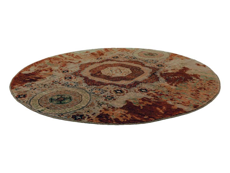 Detail image of 8' 1 x 8' 1 Hand Knotted Mamluk Ziegler Round Rug