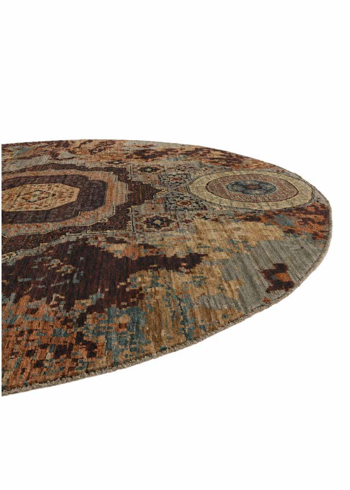 8' 1 x 8' 1 Hand Knotted Mamluk Ziegler Round Rug