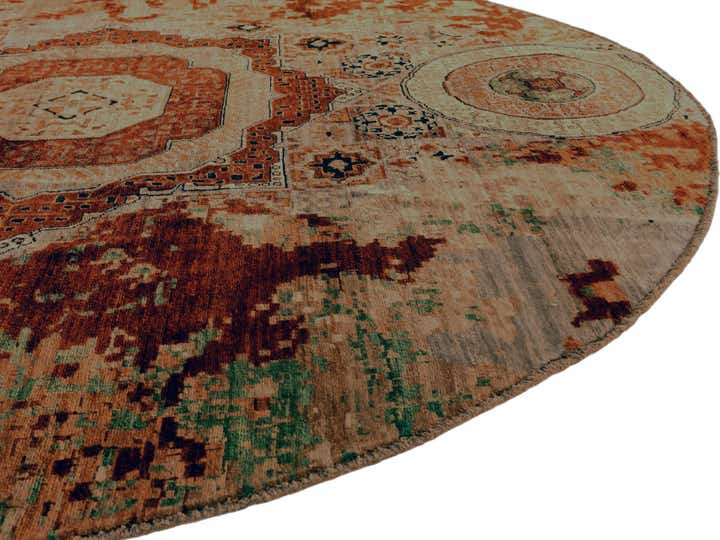 8' 1 x 8' 1 Hand Knotted Mamluk Ziegler Round Rug