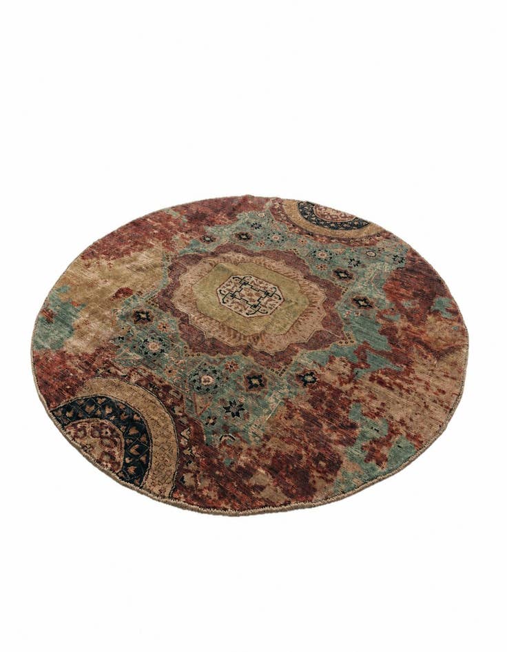 Detail image of 8' x 8' 2 Hand Knotted Mamluk Ziegler Round Rug