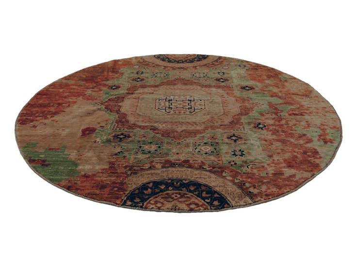 Detail image of 8' x 8' 2 Hand Knotted Mamluk Ziegler Round Rug