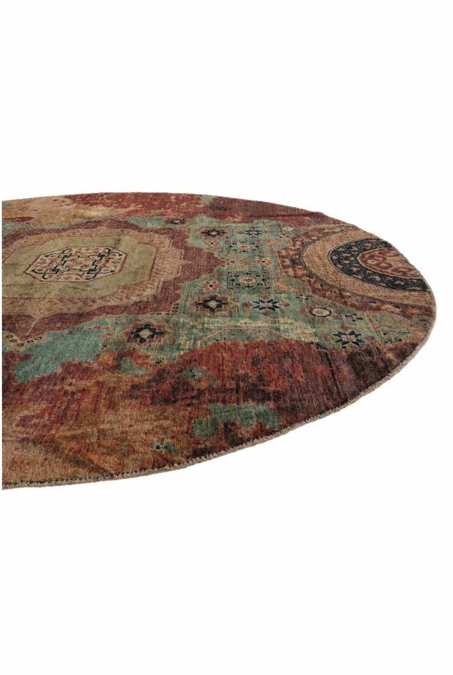Detail image of 8' x 8' 2 Hand Knotted Mamluk Ziegler Round Rug