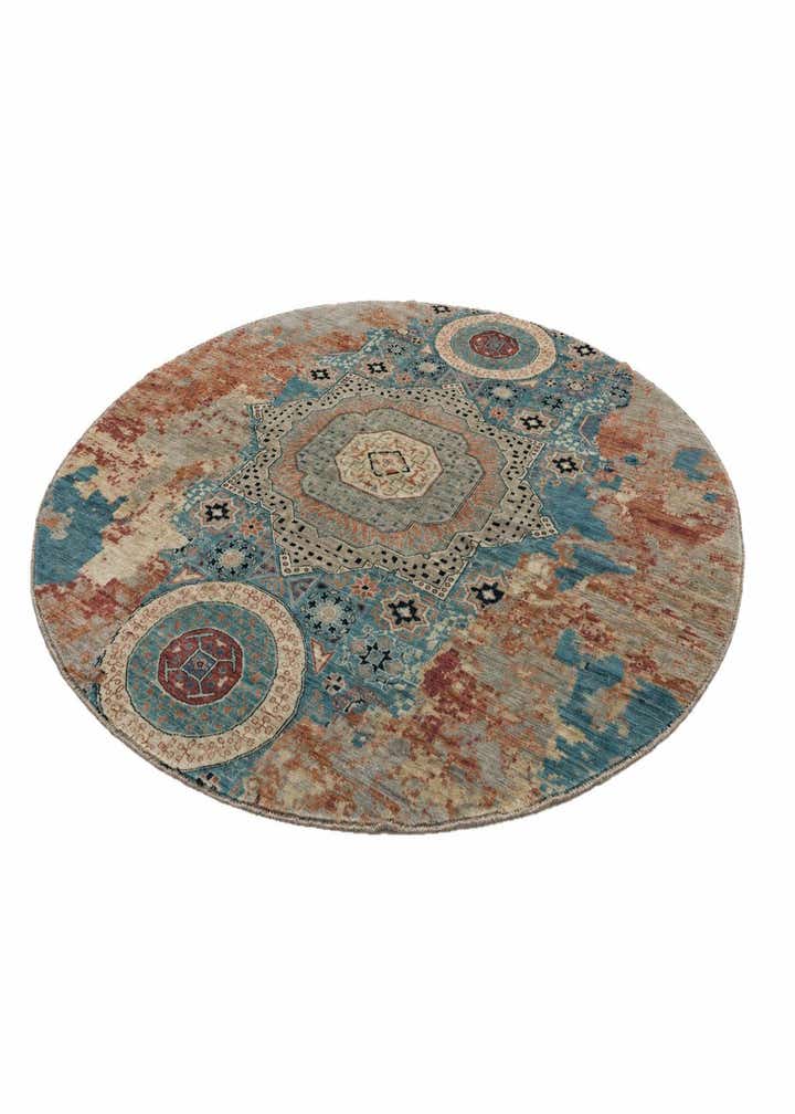 9' 8 x 9' 8 Hand Knotted Mamluk Ziegler Round Rug