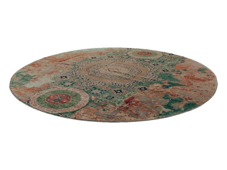 Detail image of 9' 8 x 9' 8 Hand Knotted Mamluk Ziegler Round Rug