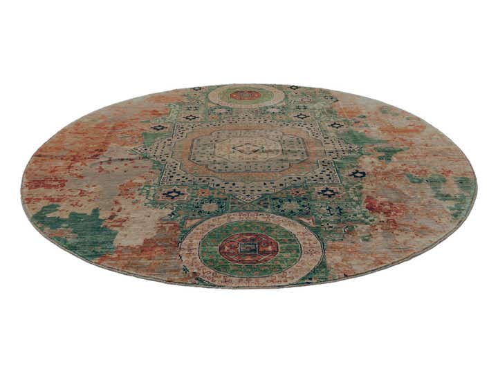 9' 8 x 9' 8 Hand Knotted Mamluk Ziegler Round Rug