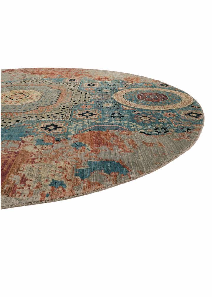 9' 8 x 9' 8 Hand Knotted Mamluk Ziegler Round Rug
