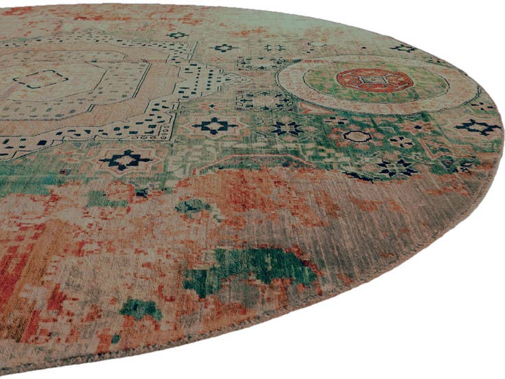 Detail image of 9' 8 x 9' 8 Hand Knotted Mamluk Ziegler Round Rug