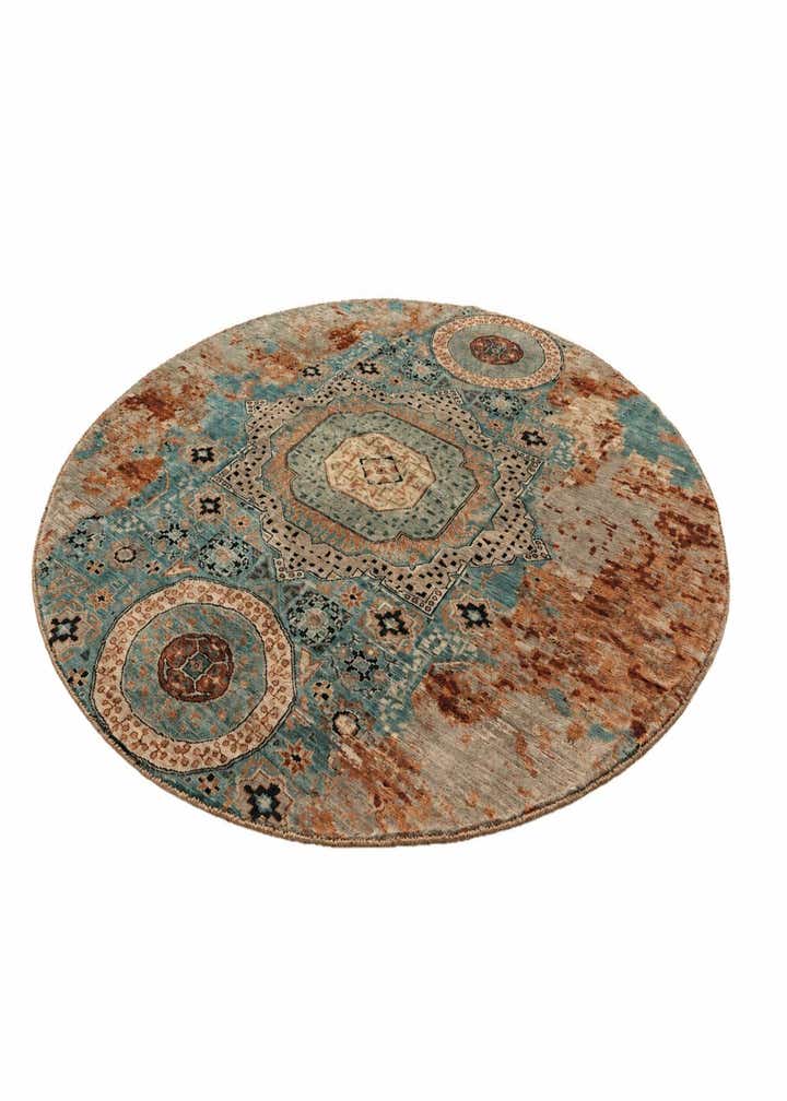 8' 1 x 8' 1 Hand Knotted Mamluk Ziegler Round Rug