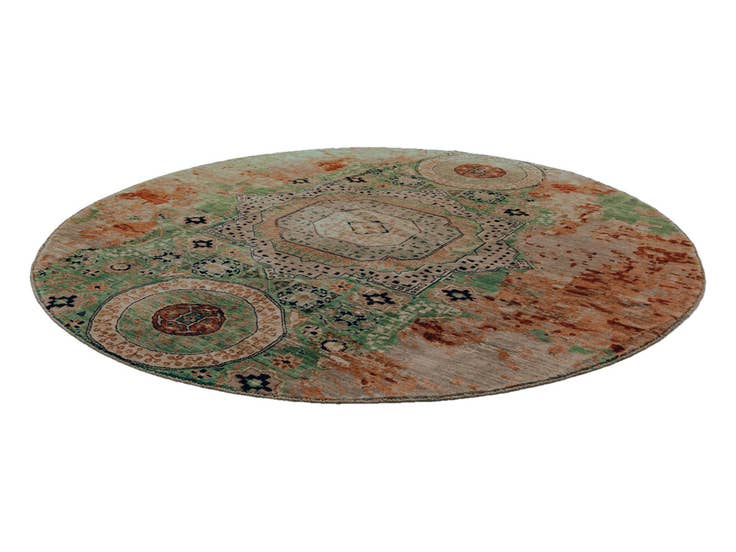 Detail image of 8' 1 x 8' 1 Hand Knotted Mamluk Ziegler Round Rug