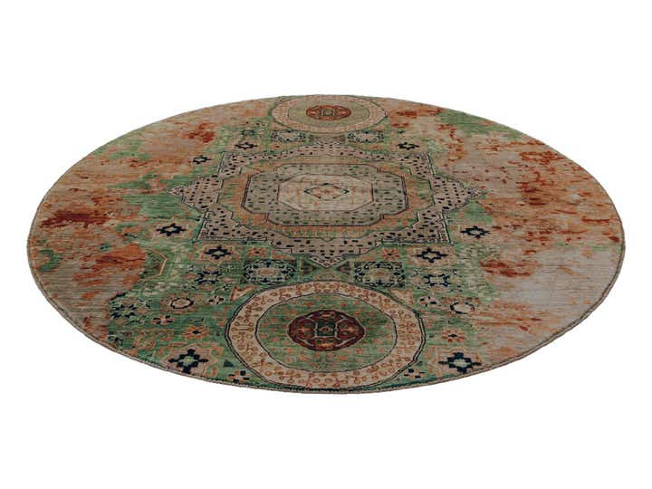 8' 1 x 8' 1 Hand Knotted Mamluk Ziegler Round Rug