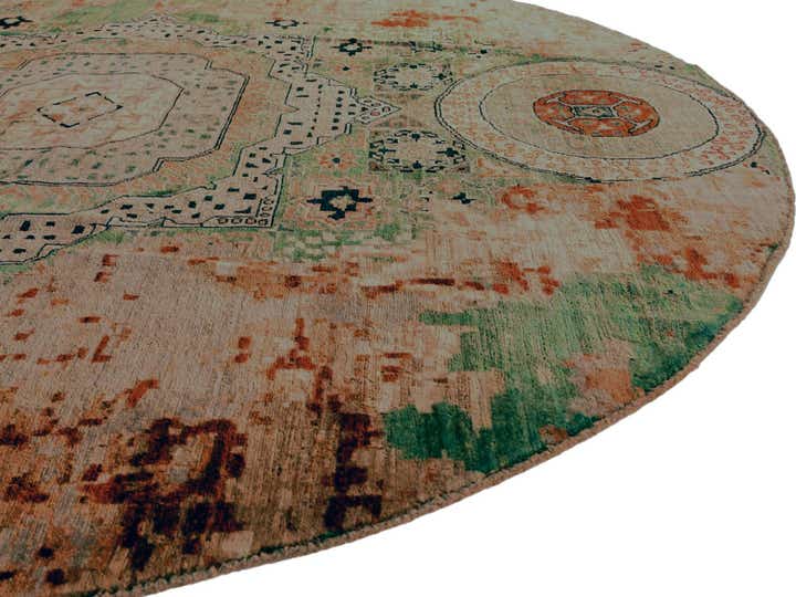 8' 1 x 8' 1 Hand Knotted Mamluk Ziegler Round Rug